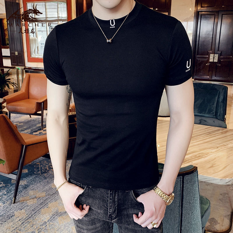 Summer Clothing Wholesale - Erkekler için siyah T Shirt düz