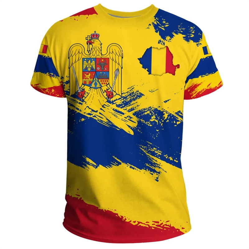 Romanya bayrağı grafik T Shirt - Summer Clothing Wholesale incelemesi ve fiyatı